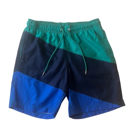 Lands' End Other - Lands' End Mens Size S 28-30 Swim Trunks Colorblock Green Blue Drawstring